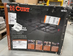 lot 101 image: Curt 500 lb. Capacity 60 in. x 24 in. Black Steel Basket Hitch Cargo Carrier (Folding 2 in. Shank)