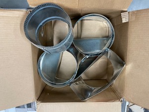 lot 102 image: Lot of 4 Misc Duct and Sheet Metal Connectors and Universal Register Box