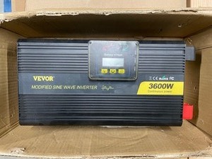 lot 105 image: Vevor Car Power Converter 3600-Watt Modified Sine Wave Inverter DC 12-Volt to AC 120-Volt with Remote Control