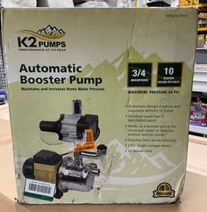 lot 132 image: New K2 34 HP Automatic Booster Pump