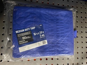 lot 134 image: 1 New Everbilt 16 ft. x 20 ft. Blue Medium Duty Tarp - Blue