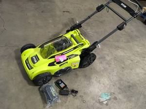 lot 10 image: Ryobi 40V Brushless 20 in. Cordless Battery Walk Behind Push Lawn Mower with (2) 6.0 Ah Batteries and Charger Review all pictures