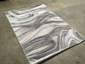 lot 16 image: Bazaar Marble Gray 5 ft. x 7 ft. Area Rug Customer returns Review all pictures