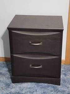 lot 7 image: Modern Contemporary Matte Black Nightstand