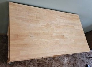 lot 23 image: Natural Finish Kitchen Rolling Island