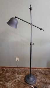lot 15 image: Adjustable Bell-Shade Floor Lamp