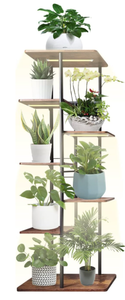 lot 6 image: Solatmos 7 Tier 4 Ft. Metal Plant Stand with Grow Lights