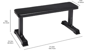 lot 34 image: Flat Weight Workout Exercise Bench, Black