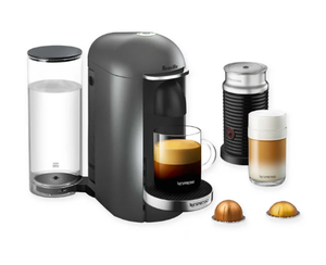 lot 25 image: Nespresso by Breville VertuoPlus Coffee and Espresso Maker with Milk Frother in Titanium