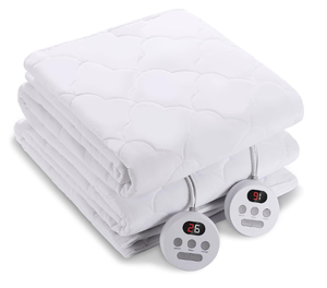 lot 42 image: Heated Mattress Pad Queen Size 60x80 Cover Comfort Soft Cloud Pattern with Dual Controllers, 10 Heating Levels & 10 Hours Timer Auto Shut Off