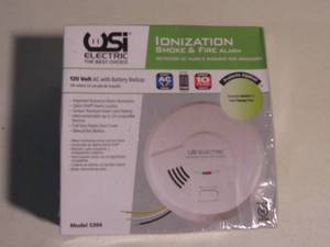lot 82 image: 2  Pack New - USI Electric 5304 Hardwired Ionization Smoke and Fire Alarm with Battery Backup