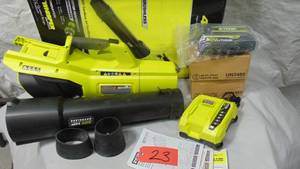 RYOBI  40V HP Brushless Whisper Series 190 MPH 730 CFM Cordless Battery Jet Fan Leaf Blower with (2) 4.0 Ah Batteries & Charger
