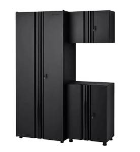 Husky  3-Piece Regular Duty Welded Steel Garage Storage System in Black