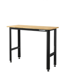 Husky  Ready-To-Assemble 4 ft. Solid Wood Top Workbench in Black