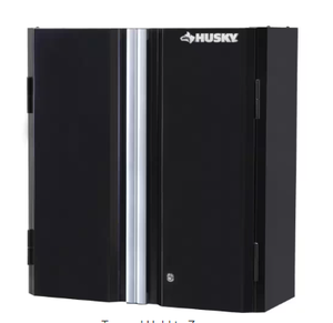 Husky  Ready-to-Assemble 24-Gauge Steel Wall Mounted Garage Cabinet in Black (28 in. W x 29 in. H x 12 in. D)