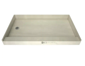 Tile Redi Redi Base 54 in. L x 30 in. W Alcove Single Threshold Shower Pan Base with Left Drain in Polished Chrome