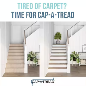 10 pack (5 boxes of 2) Cap A Tread  Ocala OakChiffon Lace OakSalt Shore Wood 47 in. L x 12-18 in. W x 1-1116 in. T Vinyl Overlay to Cover Stairs 1 in. T