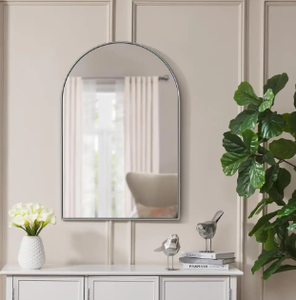 Home Decorators Collection  Medium Arched Silver Classic Accent Mirror (35 in. H x 24 in. W)