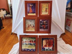 6 Framed African Art Prints