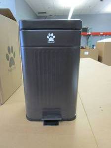 lot 641 image: Nevink Dog Poop Trash Can for Outdoors - Pet Waste Container with Lid - Odor Free Waste Station - 12-Liter (OPEN BOX)