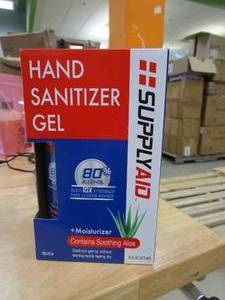 lot 621 image: LOT OF 10 - SupplyAID 80% Alcohol Hand Sanitizer Gel wSoothing Aloe FDA # 74035-1051-5, 16 Fl Oz