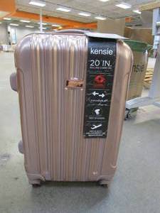 lot 672 image: kensie Womens Alma Hardside Spinner Luggage, Expandable, Rose Gold, Carry-On 20-Inch