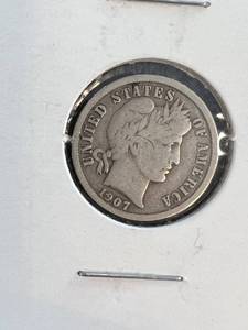 GROUP OF 4 SILVER DIMES 1907 BARBER 1927 1941 1941-D MERCURY