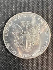 1986 AMERICAN SILVER EAGLE 1 TROY OZ .999 FINE SILVER 1ST YEAR OF SERIES