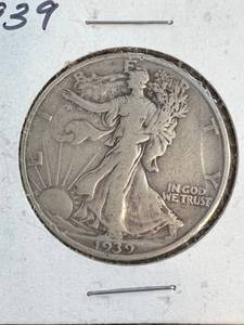 6 US SILVER HALF DOLLARS 1939 1944 1951 1952 1958-D 1963