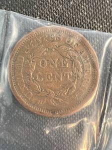1854 US BRAIDED HAIR LARGE CENT
