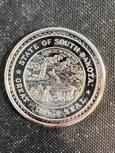 1 TROY OZ .999 FINE SILVER STATE OF SOUTH DAKOTA ROUND