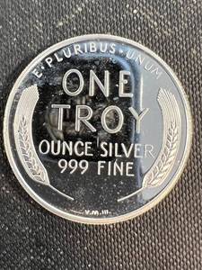 1 TROY OZ .999 FINE SILVER US CENT DESIGN