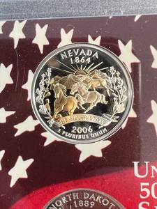 2006 SILVER PROOF 5 COIN STATE QUARTER SET starting to nicely tone