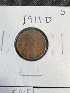 5 US WHEAT CENTS 1911D 1915D 1923S 1931D 1933D