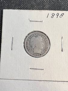 5 BARBER DIMES 1898 1899 1903O 1902 1905S