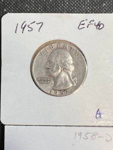 4 WASHINGTON QUARTERS 1957 1958D 1959D 1957D