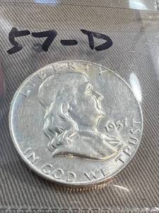 1957-D FRANKLIN HALF DOLLAR UNC