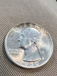 1950-S WASHINGTON QUARTER MS65 (LOOKS MUCH BETTER IN HAND)