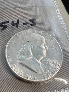 1954-S FRANKLIN HALF DOLLAR AU