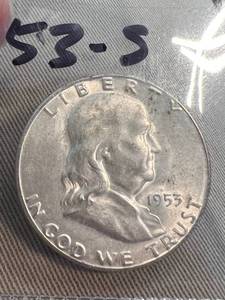 1953-S FRANKLIN HALF DOLLAR AU
