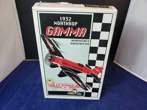 lot 85 image: 1932 Northrop Gamma Ace Hardware Die Cast Airplane by Ertl, Serial Number 1496