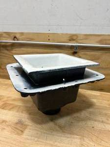 lot 95 image: ZURN 12x12x8 Cast Iron 4 Deep Floor Sink Drain P1901