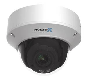 lot 20 image: AVERTX HD820 4MP IR Autofocus Zoom IndoorOutdoor IP Dome Camera with True WDR