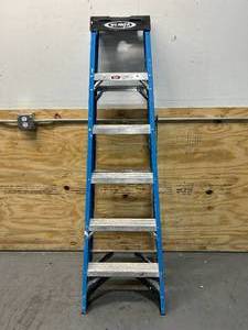lot 17 image: WERNER 6 ft. Fiberglass Step Ladder with 250 lb. Load Capacity Type I Duty Rating