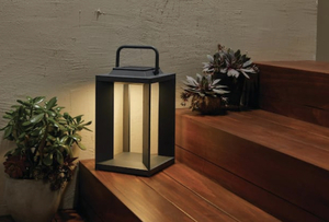 lot 99 image: HAMPTON BAY Solar 11.75 in. Grey Outdoor Plastic LED Lantern Lamp
