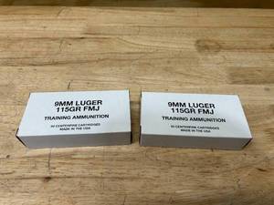 lot 100 image: 2 Boxes of 9MM LUGER 115GR FMJ Training Ammunition (50 rounds per box)