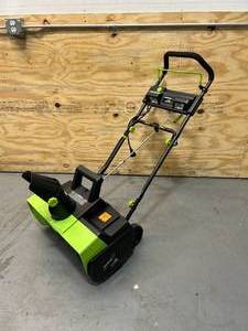 lot 108 image: EARTHWISE 22 in. 14 Amp Corded Electric Snow Thrower with LED Lights