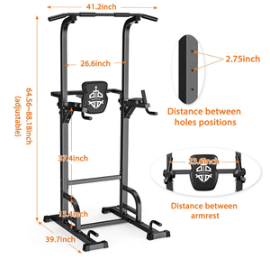Sportsroyals Power Tower Dip Station Pull Up Bar for Home Gym Strength Training