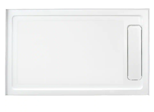 OVE Decors White Alcove Shower Pan Base with Reversible Drain