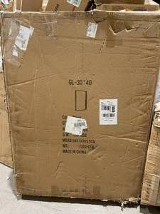 30 x 40 in Black Metal Framed Rounded Rectangular Wall Mirror